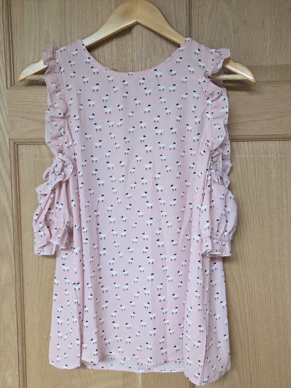Sweet Rain Small Pink Short Sleeve‎ Ruffle Blouse New